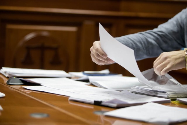 Documents in court
